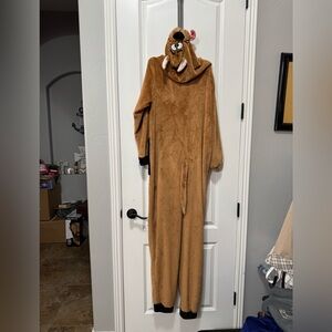 Brown Plush Scooby-Doo Onesie with Hood Adult XL